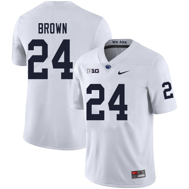 Men #24 DJ Brown Penn State Nittany Lions College Football Jerseys Sale-White - Click Image to Close